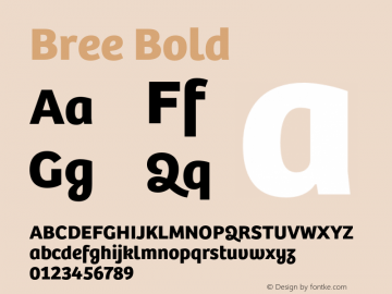 Bree-Bold Version 1.001 Font Sample