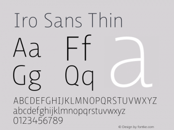 Iro Sans Thin Version 1.001;PS 001.001;hotconv 1.0.88;makeotf.lib2.5.64775 Font Sample