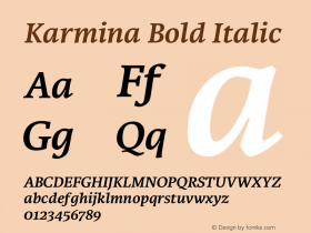 Karmina-BoldItalic Version 1.002图片样张