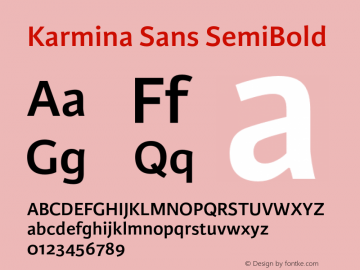 KarminaSans-SemiBold Version 001.000图片样张