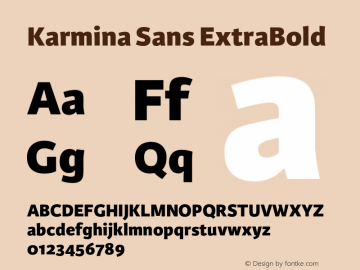 KarminaSans-ExtraBold Version 001.000 Font Sample