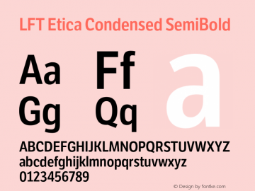 LFT Etica Condensed SemiBold Version 1.001;PS 001.001;hotconv 1.0.70;makeotf.lib2.5.58329 DEVELOPMENT图片样张