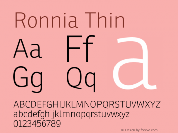 RonniaTh Version 1.001 Font Sample