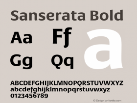 Sanserata-Bold Version 1.002 Font Sample