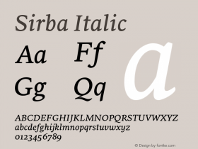 Sirba-Italic Version 2.002图片样张