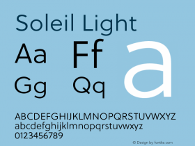 SoleilLt Version 1.001 Font Sample