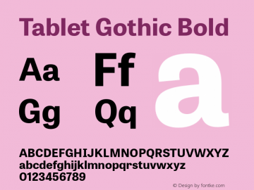 TabletGothic-Bold 1.000 Font Sample
