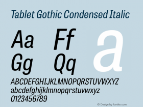 TabletGothicCondensed-Oblique 图片样张