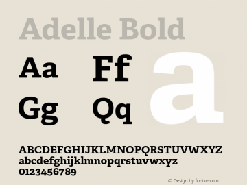 Adelle-Bold Version 2.000 Font Sample