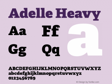 Adelle-Heavy Version 2.000 Font Sample