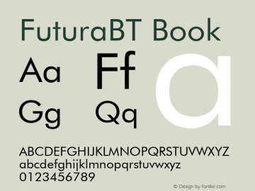 FuturaBT Book Version 3.001图片样张