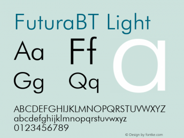 FuturaBT Light Version 3.001图片样张