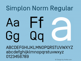 Simplon Norm Version 2.001 Font Sample