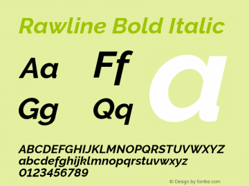 Rawline Bold Italic Version 4.020;PS 004.020;hotconv 1.0.88;makeotf.lib2.5.64775图片样张