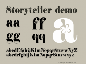 Storyteller Demo Version 1.000 Font Sample