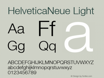 HelveticaNeue Light Macromedia Fontographer 4.1.5 99/10/10 Font Sample