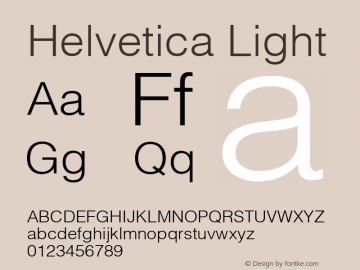 Helvetica Light Macromedia Fontographer 4.1.5 99/10/10图片样张