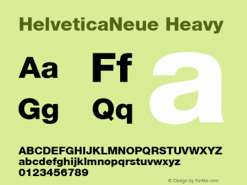 HelveticaNeue Heavy Macromedia Fontographer 4.1.5 99/10/10 Font Sample