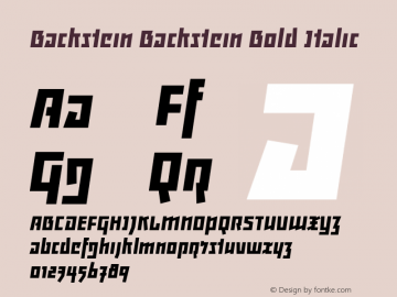 Backstein Backstein Bold Italic Version 1.000;PS 001.000;hotconv 1.0.70;makeotf.lib2.5.58329图片样张