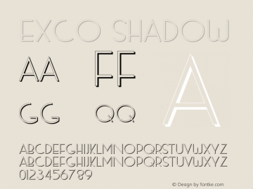 Exco Shadow 1.000 Font Sample