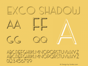 Exco Shadow 1.000 Font Sample
