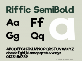 Riffic SemiBold Version 1.24 Font Sample