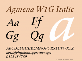 AgmenaW1G-Italic Version 1.00图片样张