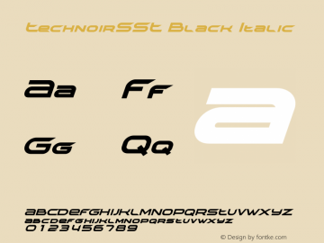 TechnoirSST Black Italic Version 1.00 2017图片样张