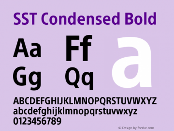 SST-CondensedBd Version 1.01 Font Sample