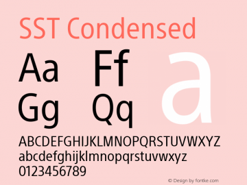 SST Condensed Version 1.00 Font Sample