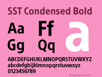 SST Condensed Bold Version 1.00 Font Sample