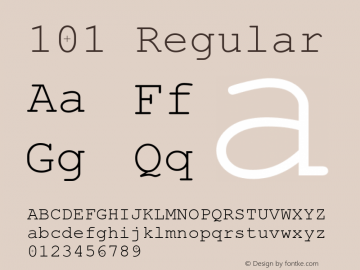 101 0.90 Font Sample