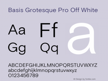 Basis Grotesque Pro Off White Version 1.001; ttfautohint (v1.5)图片样张