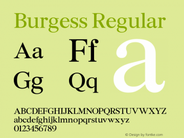 Burgess Version 1.004; ttfautohint (v1.5)图片样张