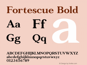 Fortescue Bold Version 1.000; ttfautohint (v1.5) Font Sample