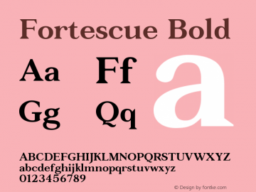 Fortescue Bold Version 1.000; ttfautohint (v1.5)图片样张