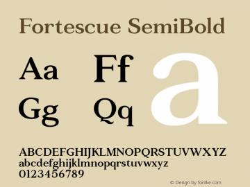 Fortescue SemiBold Version 1.000; ttfautohint (v1.5)图片样张