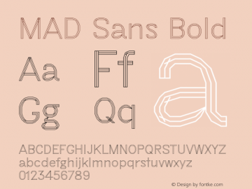 MAD Sans Bold Version 1.001; ttfautohint (v1.5) Font Sample