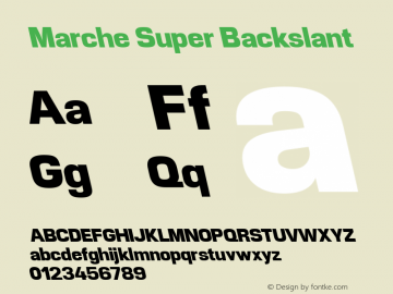 Marche Super Backslant Version 1.001; ttfautohint (v1.5)图片样张