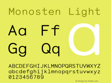 Monosten Light Version 2.001; ttfautohint (v1.5)图片样张