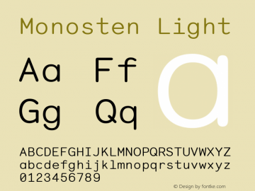 Monosten Light Version 2.001; ttfautohint (v1.5)图片样张