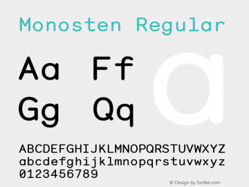Monosten Version 2.001; ttfautohint (v1.5)图片样张