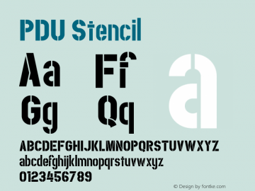 PDU Stencil Version 1.001; ttfautohint (v1.5)图片样张