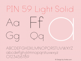 PIN 59 Light Solid Version 1.001; ttfautohint (v1.5)图片样张