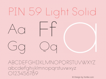 PIN 59 Light Solid Version 1.001; ttfautohint (v1.5) Font Sample