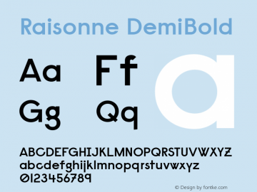 Raisonne DemiBold Version 1.000; ttfautohint (v1.5) Font Sample