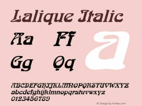 Lalique Italic Rev. 001.000 Font Sample