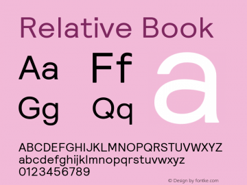 Relative Book Version 1.001; ttfautohint (v1.5)图片样张