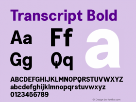 Transcript Bold Version 1.000; ttfautohint (v1.5)图片样张