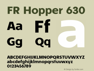 FRHopper630 Version 1.000 2010 initial release Font Sample